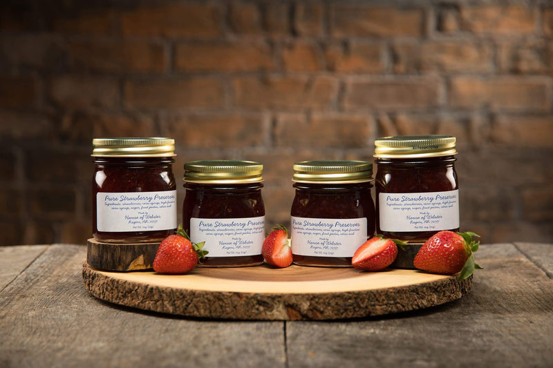 Gift of Pure Strawberry Preserves - 4 Jars - HouseofWebster